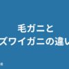 毛ガニとズワイガニの違い